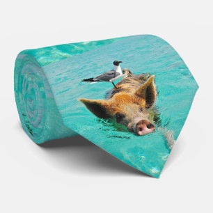 Schwimmen-Schwein mit einem Passagier Krawatte