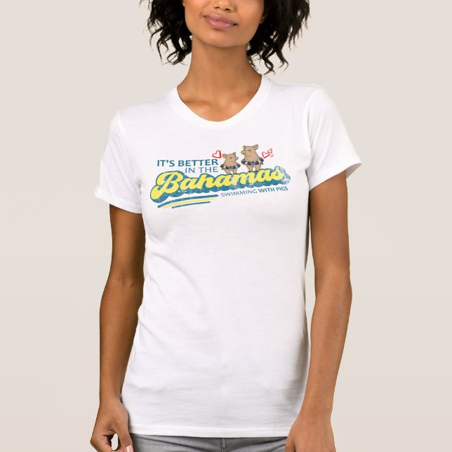 Schwimmen Schweine Bahamas Urlaub Bahamas Kreuzfah T-Shirt (Vorderseite)