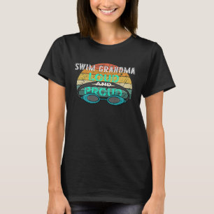 Schwimmen Schwimm Oma Schwimmer Sportbrille T-Shirt