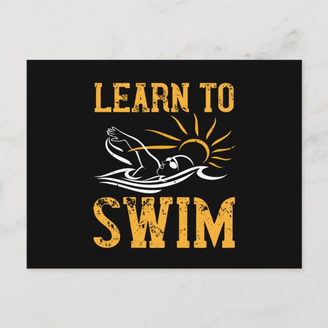 Schwimmen - Schwimmen lernen Postkarte (Vorderseite)