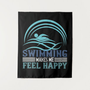 Schwimmen - Schwimmen macht mich glücklich Wandteppich