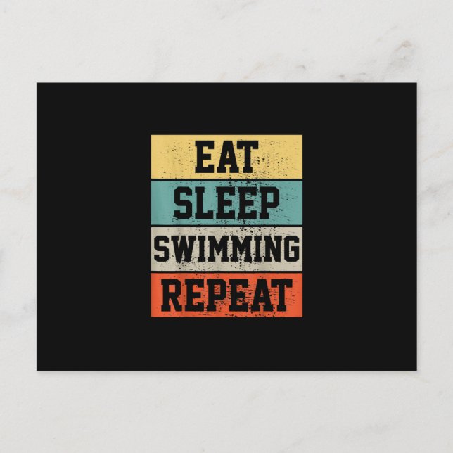 Schwimmen    schwimmenGeschenk Ankündigungspostkarte (Vorderseite)