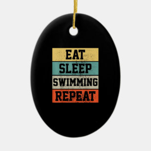 Schwimmen Schwimmer Geschenk Keramik Ornament