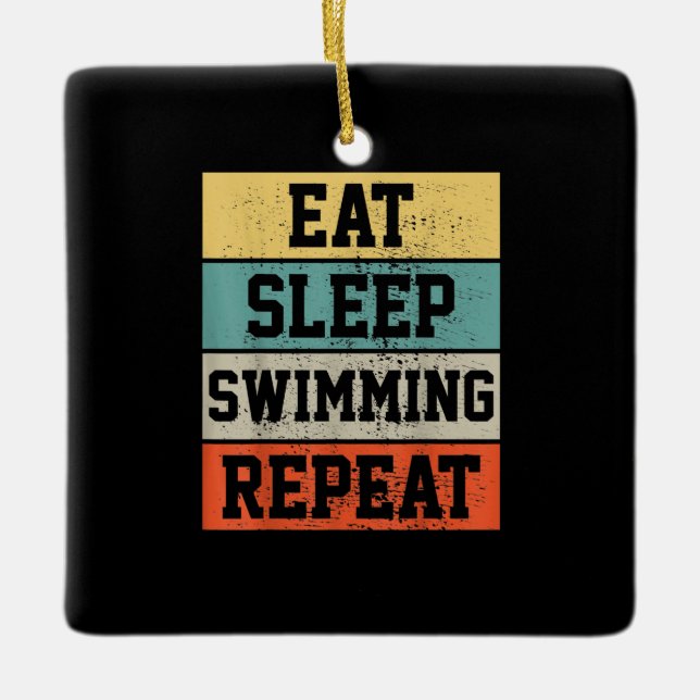Schwimmen Schwimmer Geschenk Keramikornament (Vorderseite)