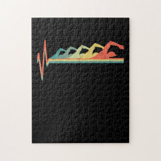 Schwimmen Schwimmer Herzschlag Geschenk Premium