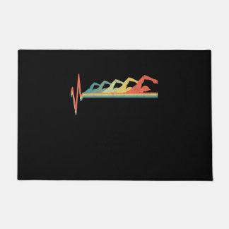 Schwimmen Schwimmer Herzschlag Geschenk Premium Fußmatte
