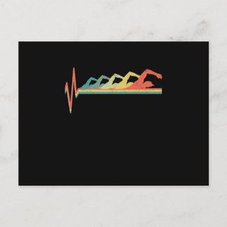 Schwimmen Schwimmer Herzschlag Geschenk Premium Postkarte