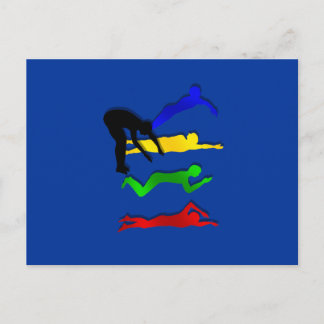 Schwimmen Schwimmer Wassersport Schwimmen Postkarte