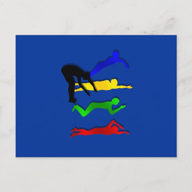 Schwimmen Schwimmer Wassersport Schwimmen Postkarte (Vorderseite)