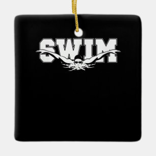 Schwimmen Schwimmer Wettbewerbsfähiges Schwimmen S Keramikornament