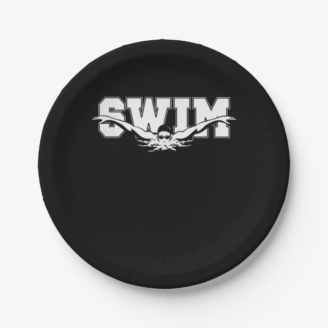 Schwimmen Schwimmer Wettbewerbsfähiges Schwimmen S Pappteller (Vorderseite)