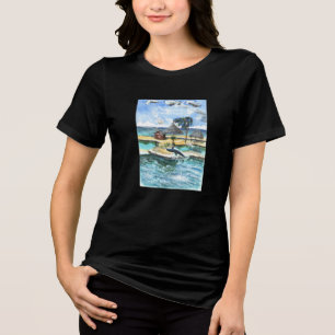 Schwimmen Sie immer mit einem Freund Tri-Blend Shirt