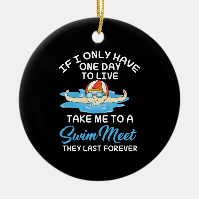 Schwimmen Sportgeschenk Keramik Ornament (Vorne)