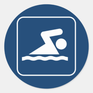 Schwimmen-Symbol-Aufkleber Runder Aufkleber