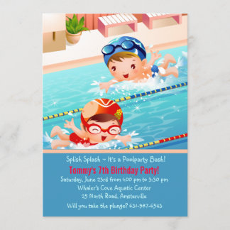 Schwimmen Tots Pool-Party Einladung