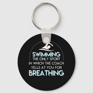 Schwimmen-Trainer-Schreie Sie für die Atmung Schlüsselanhänger