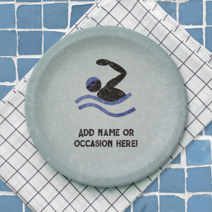 Schwimmen Typ mit Metall-Look maskulinen Party The Pappteller