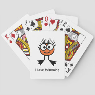 Schwimmen-ungewöhnliche Spielkarten (orange)