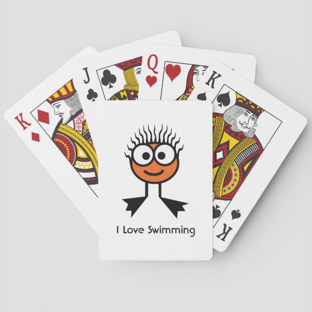 Schwimmen-ungewöhnliche Spielkarten (orange) (Rückseite)