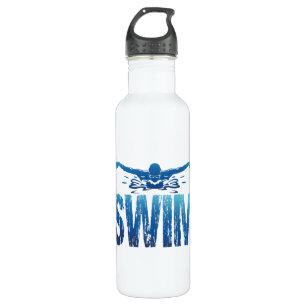 Schwimmen - Vintages Baden Edelstahlflasche