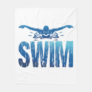 Schwimmen - Vintages Baden Fleecedecke