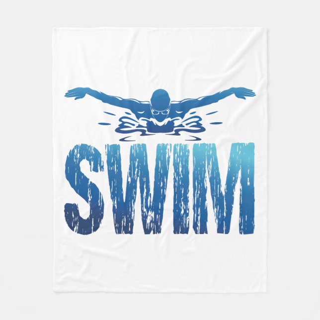 Schwimmen - Vintages Baden Fleecedecke (Vorderseite)