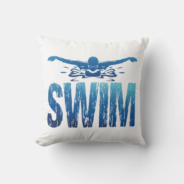 Schwimmen - Vintages Baden Kissen (Vorderseite)