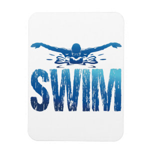Schwimmen - Vintages Baden Magnet
