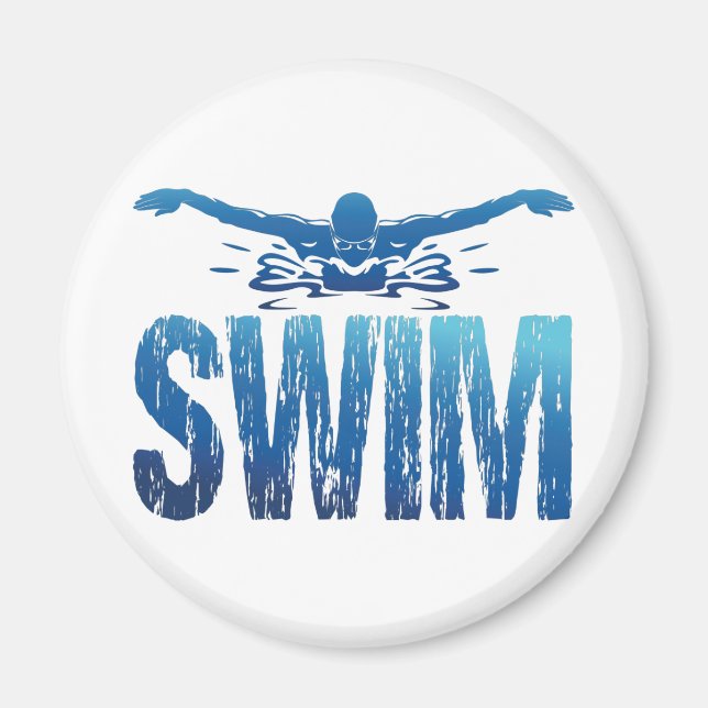 Schwimmen - Vintages Baden Magnet (Vorne)