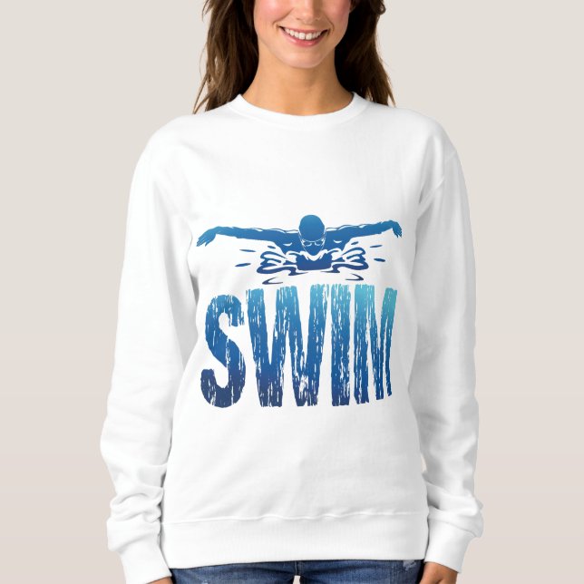Schwimmen - Vintages Baden Sweatshirt (Vorderseite)