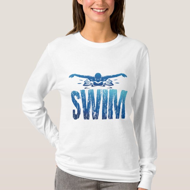 Schwimmen - Vintages Baden T-Shirt (Vorderseite)