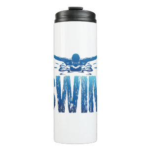 Schwimmen - Vintages Baden Thermosbecher