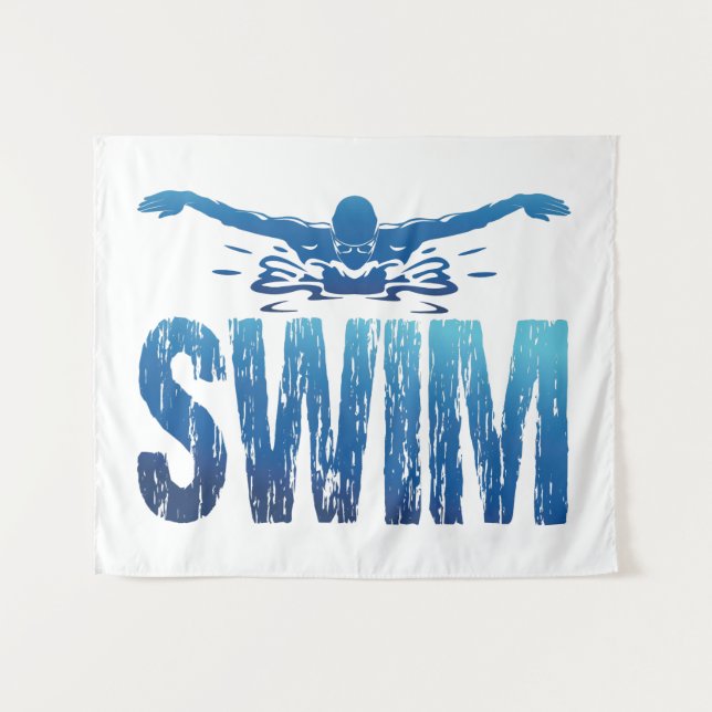 Schwimmen - Vintages Baden Wandteppich (Vorderseite (Horizontal))