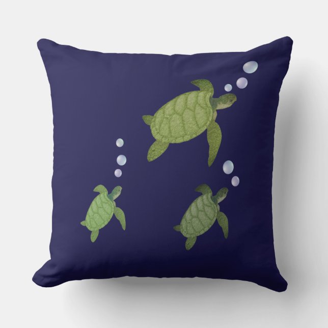 Schwimmen von Meeresschildkröten auf blau Kissen (Vorderseite)