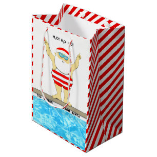 Schwimmen Weihnachts Mittlere Geschenktasche Geschenktüte