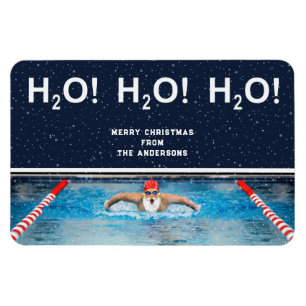 Schwimmen Weihnachtsurlaub Geschenkkarte Magnet