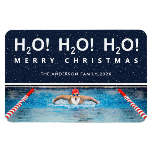 Schwimmen Weihnachtsurlaub Karte Magnet