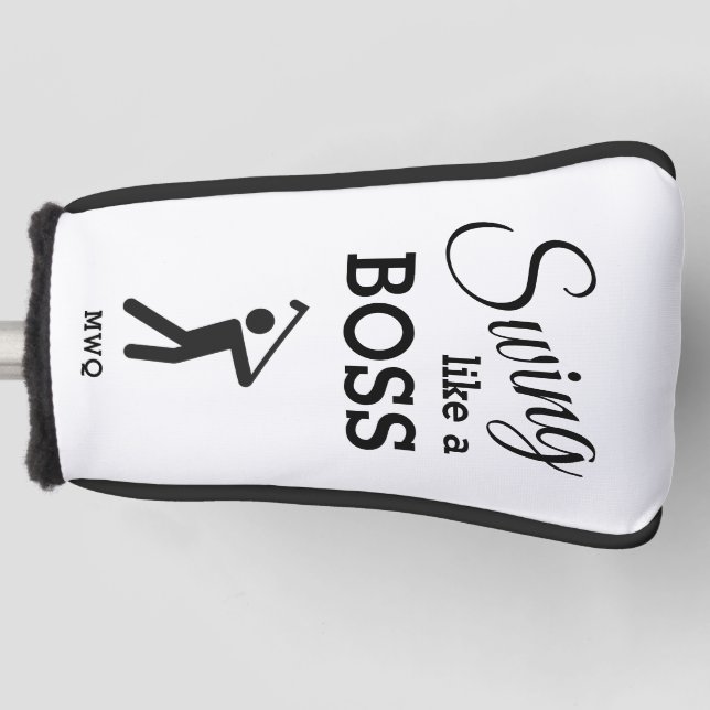 SCHWIMMEN WIE EIN BOSS Golfer Monogramm PUTTER Golf Headcover (Vorderseite)