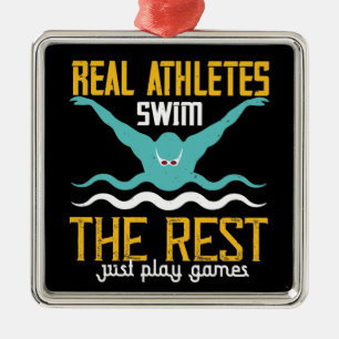 Schwimmen - Wirkliche Athleten schwimmen Ornament Aus Metall