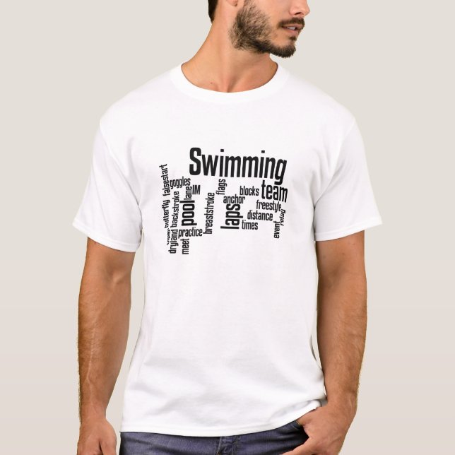 Schwimmen WordCloud!  Wählen Sie die Farbe Ihrer T T-Shirt (Vorderseite)
