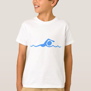 Schwimmen-Zahl - Baby-Blau T-Shirt