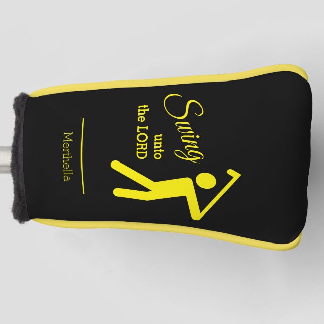 SCHWIMMEN ZUM LORD Golfer Silhouette Name PUTTER Golf Headcover (Vorderseite)