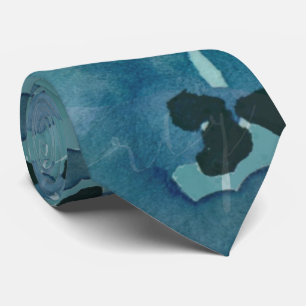 Schwimmende Aquamarine Wasserfarbe Krawatte