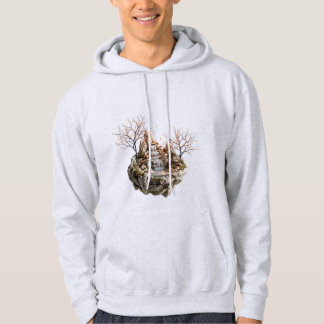 Schwimmende Insel Wasserfall-Fantasie-Natur-Hoodie Hoodie