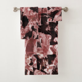 Schwimmende Kupfer- oder Gesteinsklingen auf dunkl Badhandtuch Set