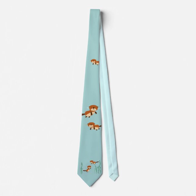 Schwimmende Otter Krawatte (Vorderseite)