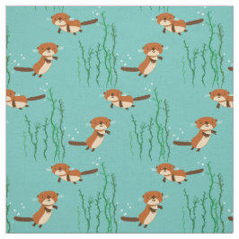 Schwimmende Otter Stoff