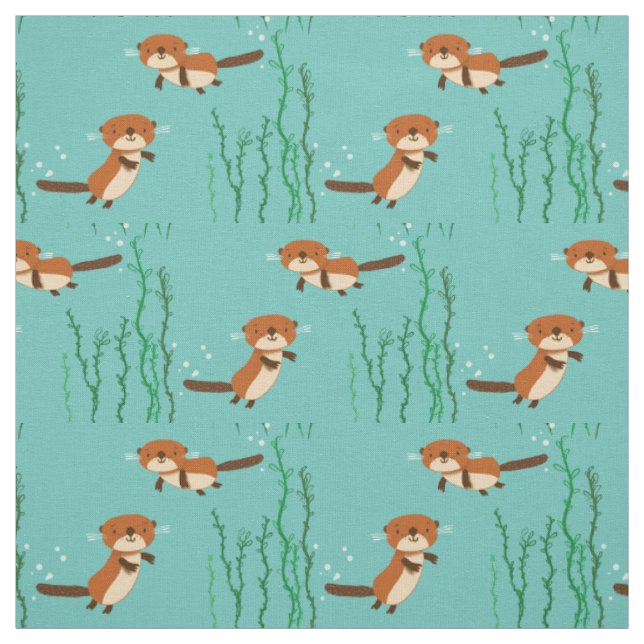 Schwimmende Otter Stoff (Muster)