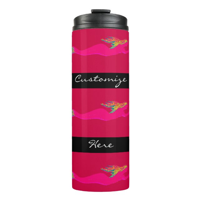 schwimmende rosa Meerjungfrauen Thermosbecher (Vorderseite)