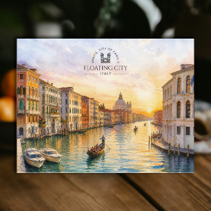 Schwimmende Stadt Stadt der Kanäle Venedig Aqu Postkarte